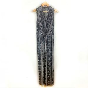 Altar'd State Lightweight Black Tribal Jumpsuit Size Small